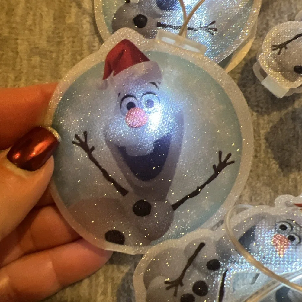 Disney Frozen Olaf Snowman Strand Of 10 Holiday‎ Christmas Lights Decor Battery